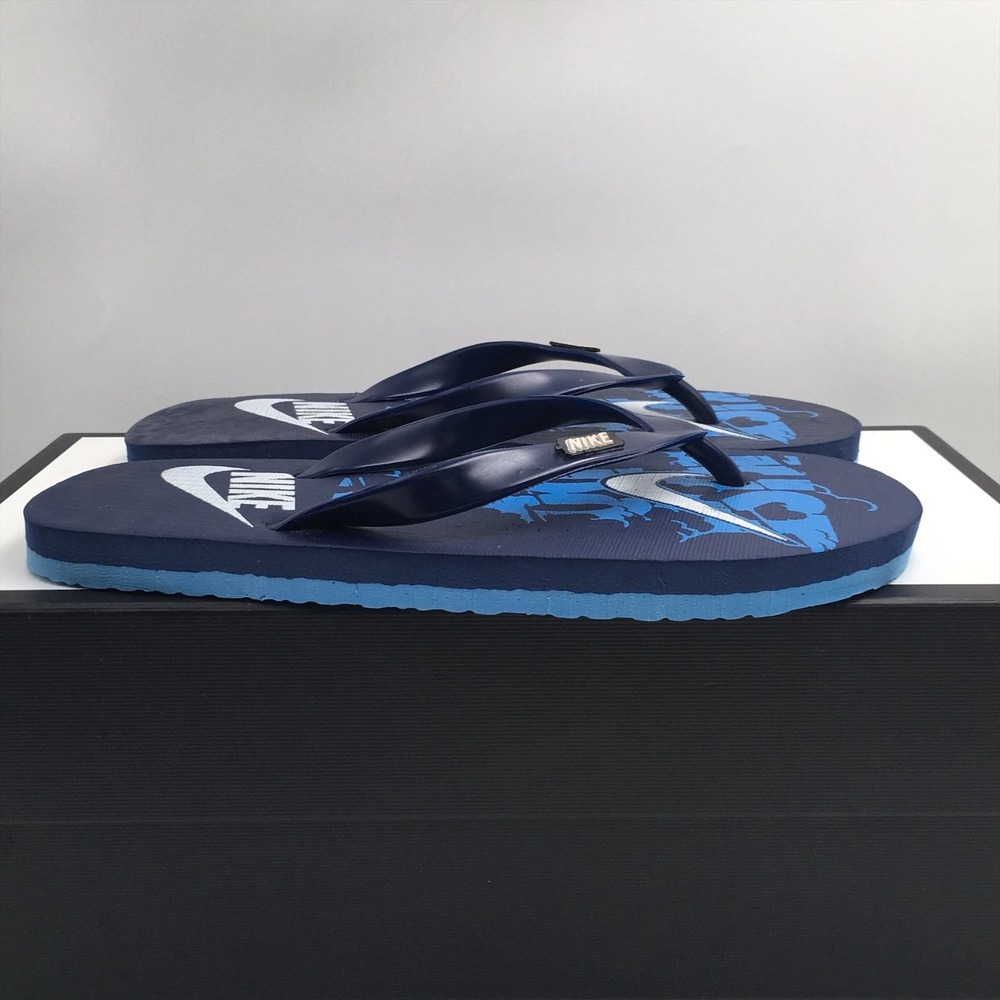 Nike Men's Flip Flop Thong Slippers‎ Sandals Blue White Slip On Size 6 US